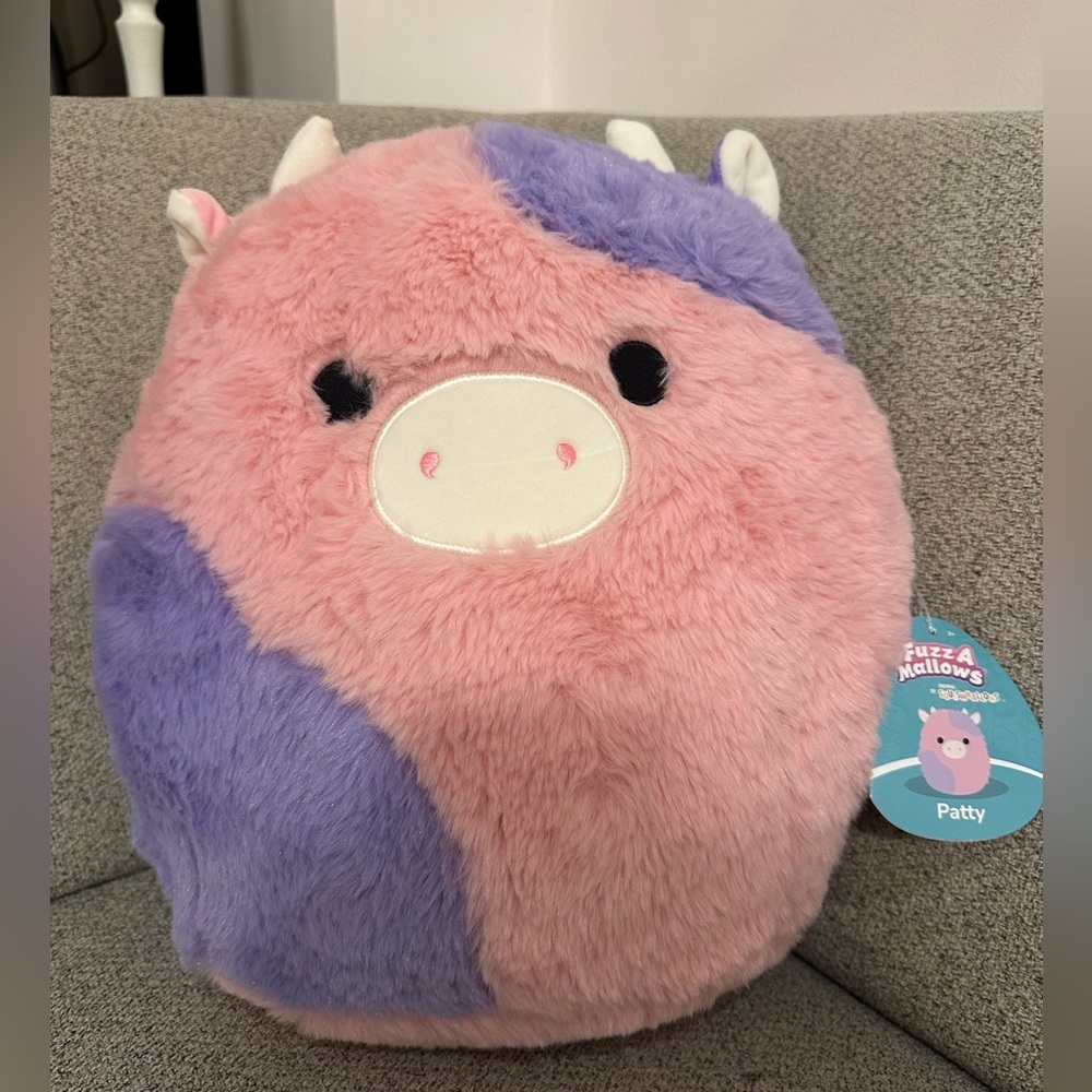 Nwt 12" Patty Fuzzamallow Purpe & Pink Cow Squishmallow